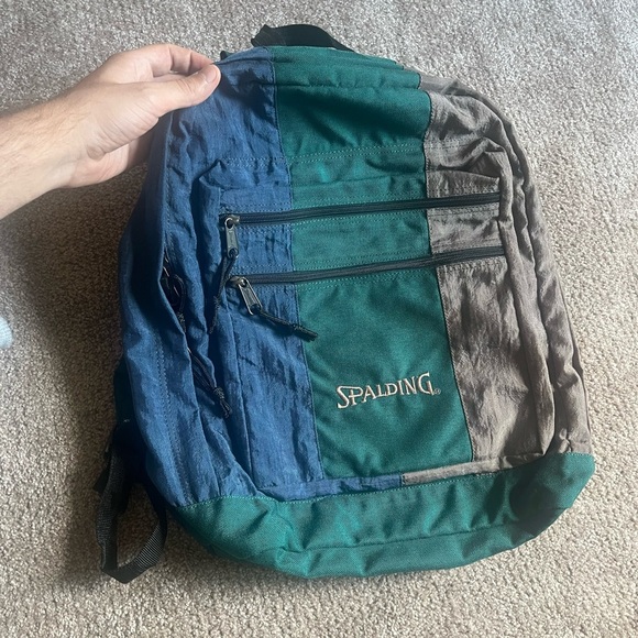 VTG 90’s Spalding Three Tone Green Backpack - Picture 3 of 5